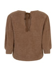 Vikka half sleeves fluffy knitted top Mocca