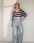 Perce pleated wide leg pants Grey Melange