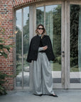 Perce pleated wide leg pants Grey Melange