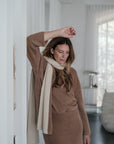 Victore fluffy scarf mocca