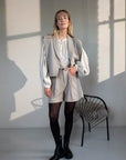 Cedric scarf collar wool gilet Light Grey