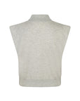 Vadim sleeveless merino blend col top licht grijs melee