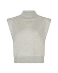 Vadim sleeveless merino blend col top licht grijs melee