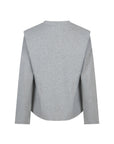 Calix long sleeves tee with fancy shoulder Grey Melange