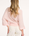VELUSE Knitted wide sleeves alpaca blend sweater licht roze