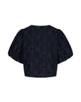 IANTIES Half balloon sleeves embro+beads top