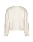 CAMELL 3/4 sleeves collarles blouson Coconut milk