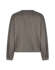 CAMELL 3/4 sleeves collarles blouson Magnet