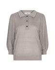 VATISSE Halve sleeves polo knitted tencel blend top