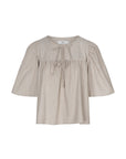 CAPRICE short sleeves top pleated shoulder New Wheat