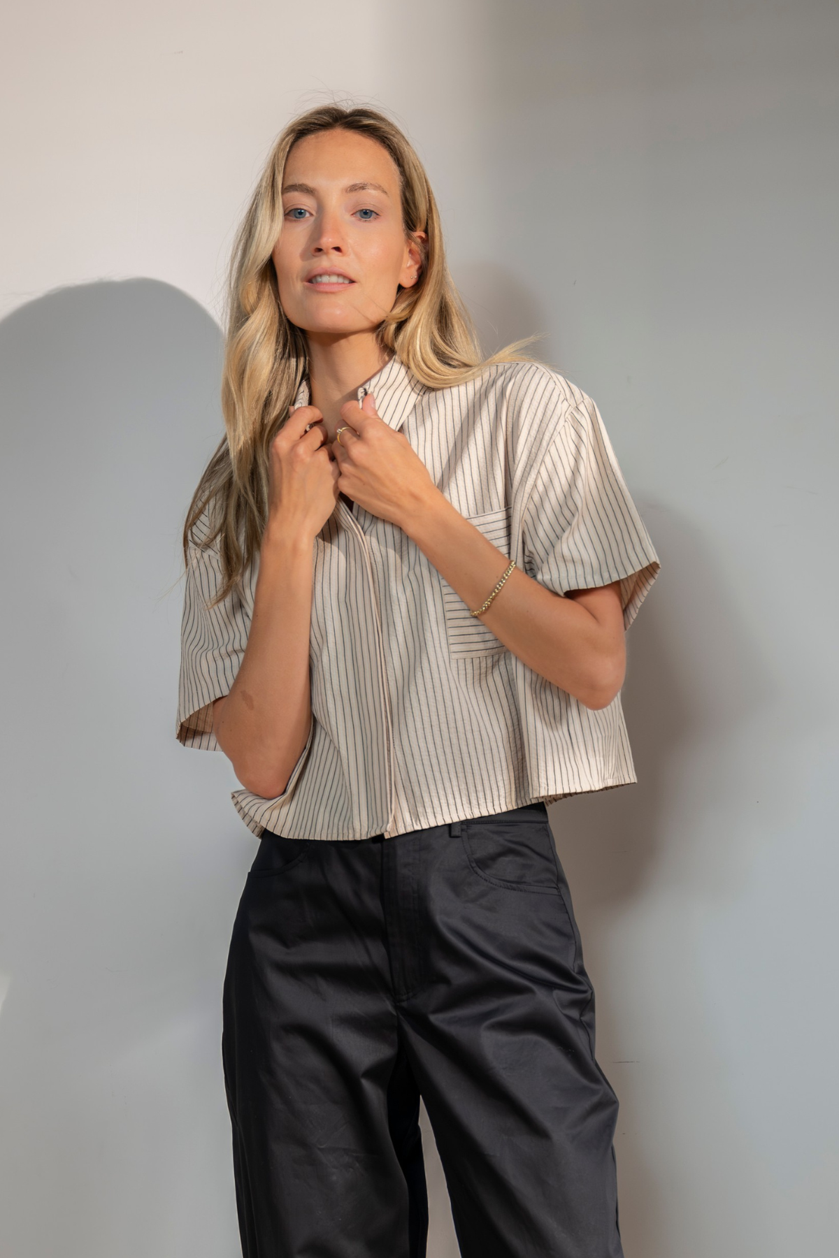 CLODIA Half sleeves shirt Camel stripe – Ruby Tuesday
