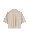 CLODIA Half sleeves shirt Camel stripe