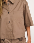 POLIEN Half sleeves short shirt Sand