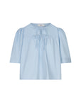 IELINE short sleeves poplin top Light Blue