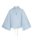 Ielies Kimono sleeve wrap top Light Blue