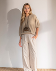 CILYES Pull on pants Camel stripe
