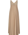 CAELEY spagetthi strap flaired maxi dress Camel