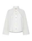 KARMEL Poplin shirt with bow collar bright white