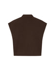 CISONNE Woolen check gilet brown check