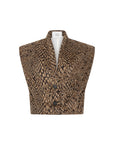 CAULIEN Jacquard animal sleeveless vest brown animal skin