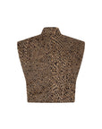 CAULIEN Jacquard animal sleeveless vest brown animal skin