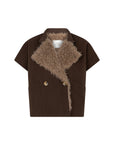 CILLY Waxed poncho Top chocolat