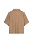 VOISE Knitted collar cape top beige melange