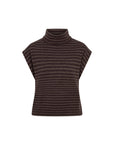 CIBBIE Sleeveless coll top chocolat