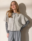 CIBRIS long-sleeved striped tee coconut milk