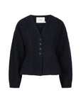 PIAC Long sleeve waisted button top navy