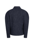 CIRISS Fitted balloon sleeve blouse denim blue