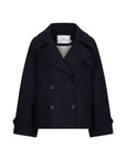 MATHO Short double breasted woolen coat night blue