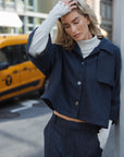 CLENDEAU Poncho shirt top night blue