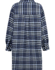 CISON Long woolen check overshirt blue check