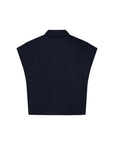 CISONNE Woolen check gilet blue check