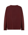 CIBINE Long sleeve tee with detachable scarf merlot