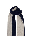 VORIE Striped knitted long scarf night blue