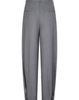 Clendis Tapered button detail pants dark grey melange