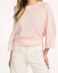 VELUSE Knitted wide sleeves alpaca blend sweater licht roze