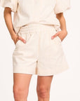 PHILLIS structured fabric shorts Warm Sand