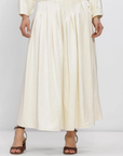 CANSU Pleated long skirt Coconut milk