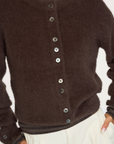 VIVETT Fluffy knit cardigan mud