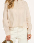 KERREN Fancy embro blouse blouse cloud dancer
