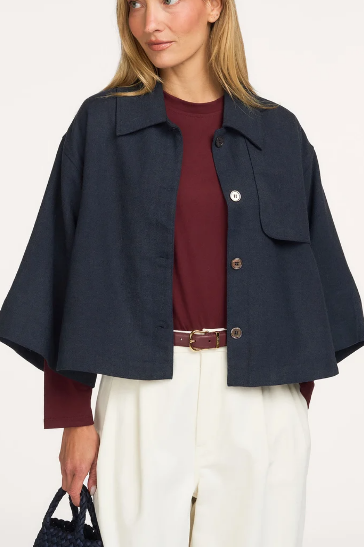CLENDEAU Poncho shirt top night blue