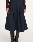 POLESS medium long skirt night blue