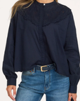KERREN Fancy embro blouse blouse night blue