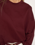CIBINE Long sleeves tee with detachable scarf merlot