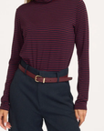 CHANTI long sleeves turtle neck merlot stripe