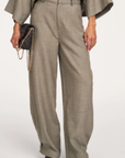 Clendis Tappered button detail pants slate grey