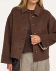 CIBEAU Woolen silk overshirt chocolat